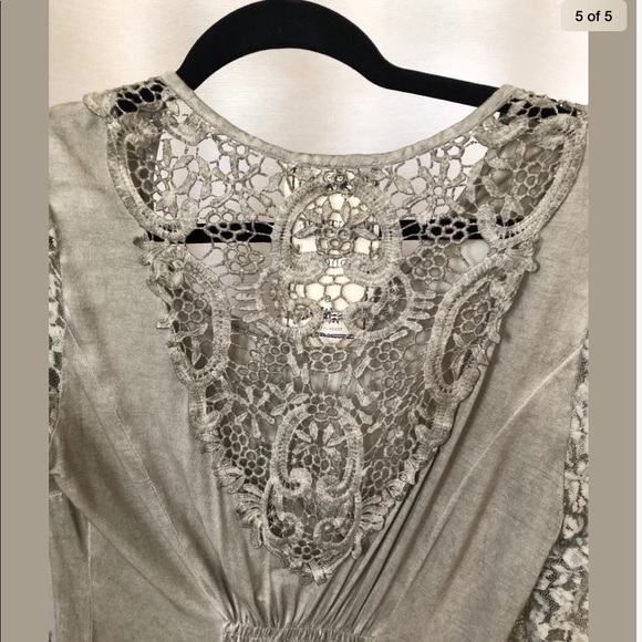 Vintage concepts boho khaki lace dress S - Picture 5 of 5